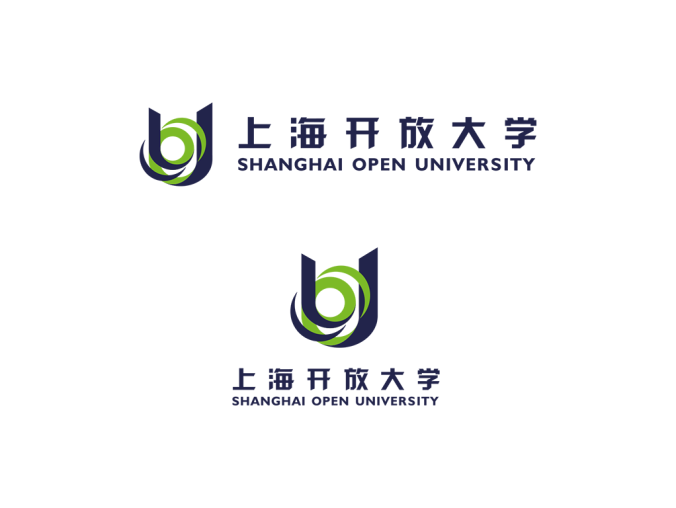 上海开放大学logo校徽PNG透明底ai矢量素材